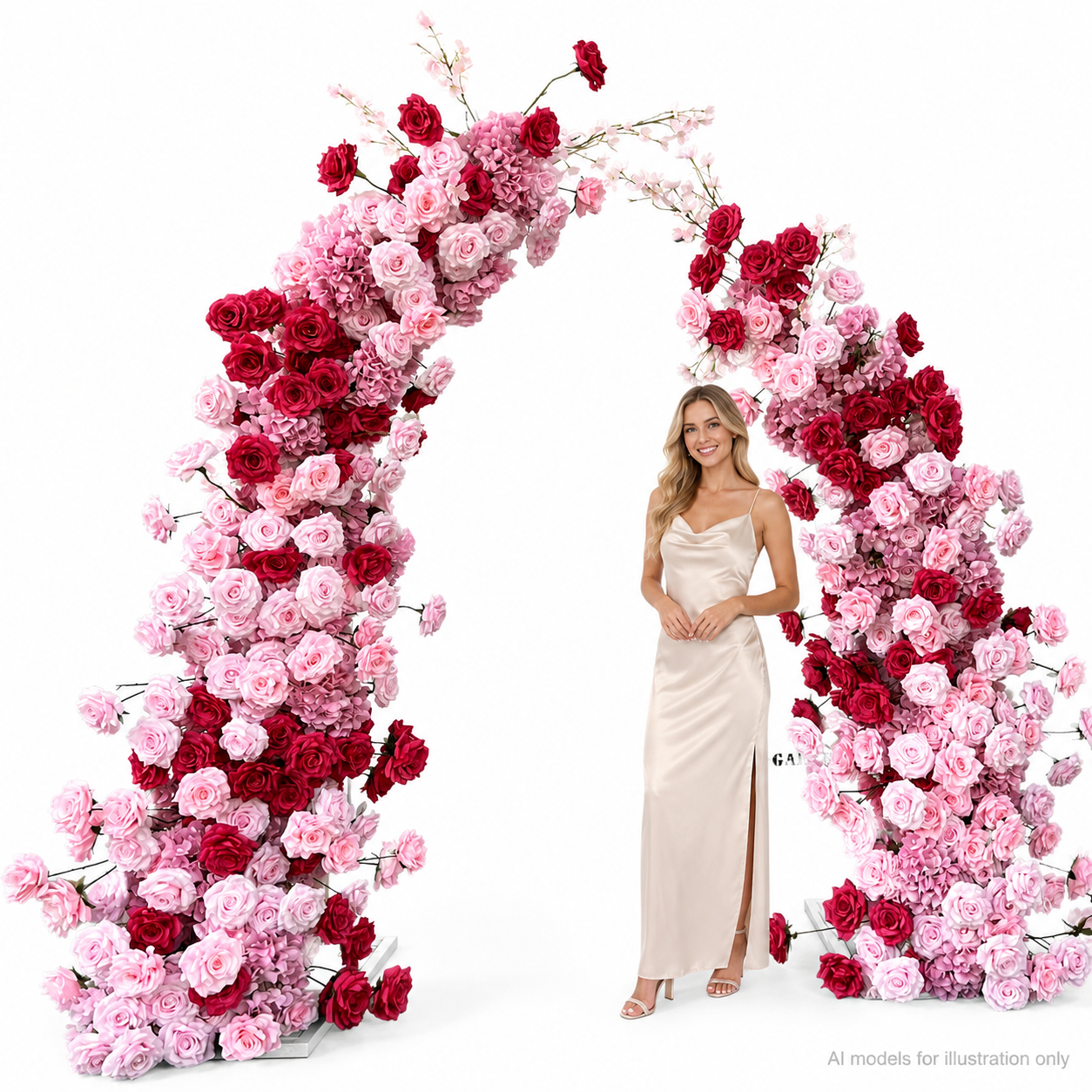 Artificial Flower Arch Set with Stand 5.9FT Wedding Backdrop Decor