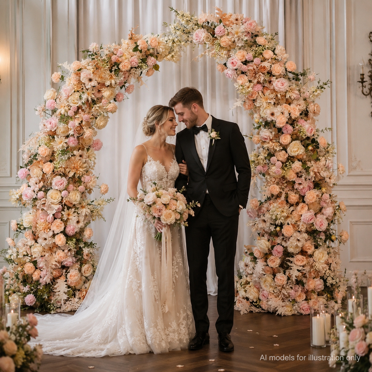 Artificial Flower Arch Set with Stand 5.9FT Wedding Backdrop Decor