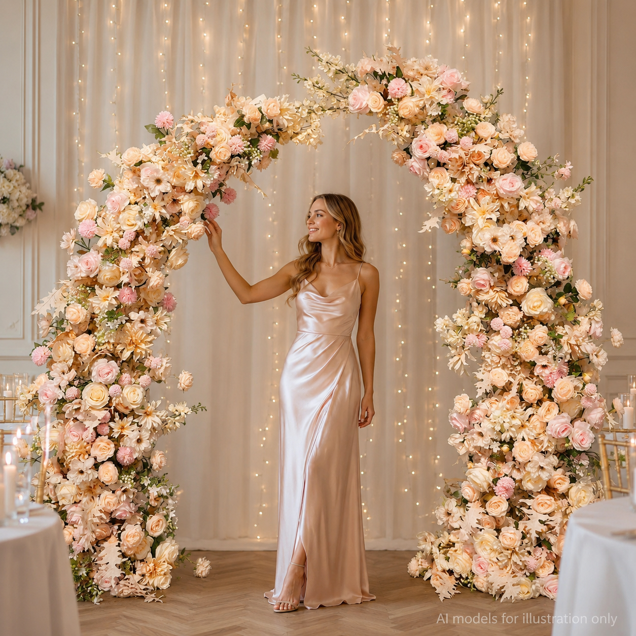 Artificial Flower Arch Set with Stand 5.9FT Wedding Backdrop Decor
