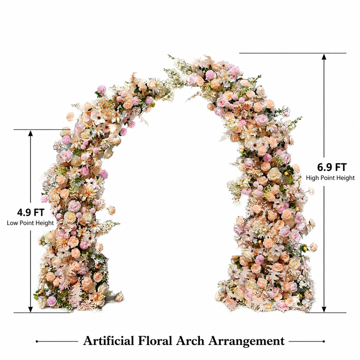 Artificial Flower Arch Set with Stand 5.9FT Wedding Backdrop Decor