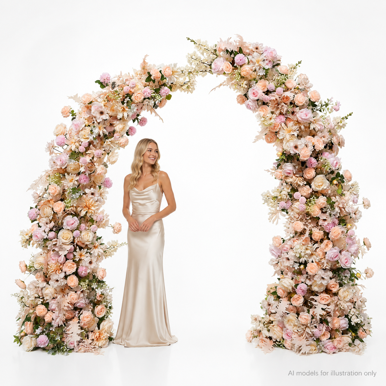 Artificial Flower Arch Set with Stand 5.9FT Wedding Backdrop Decor