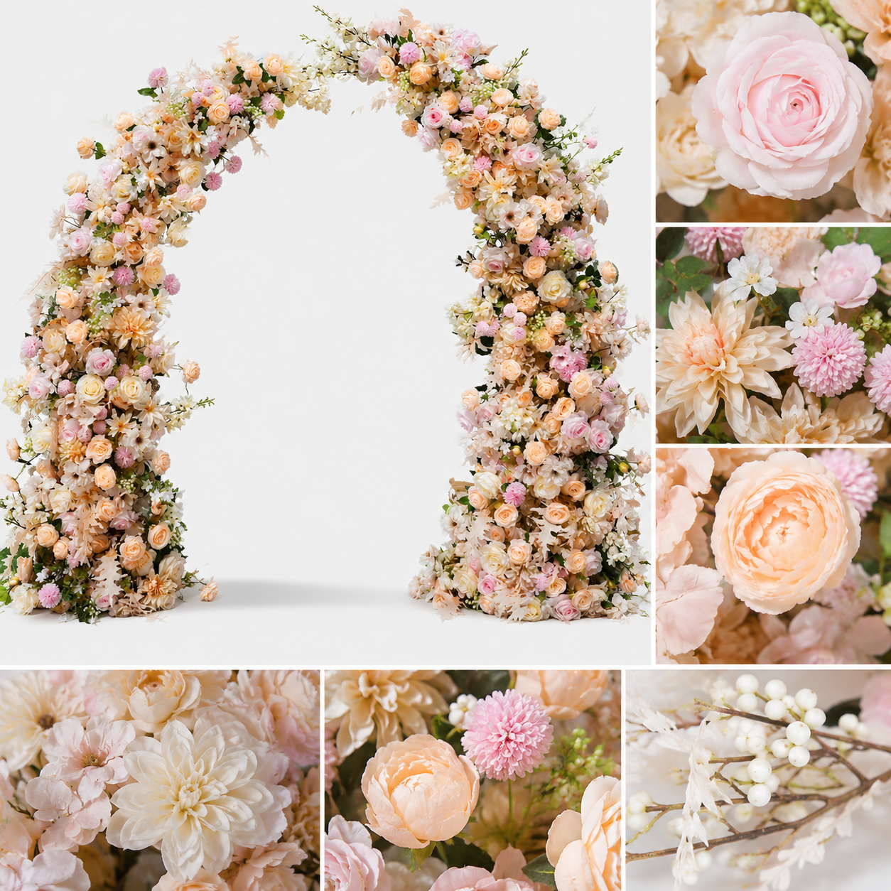 Artificial Flower Arch Set with Stand 5.9FT Wedding Backdrop Decor