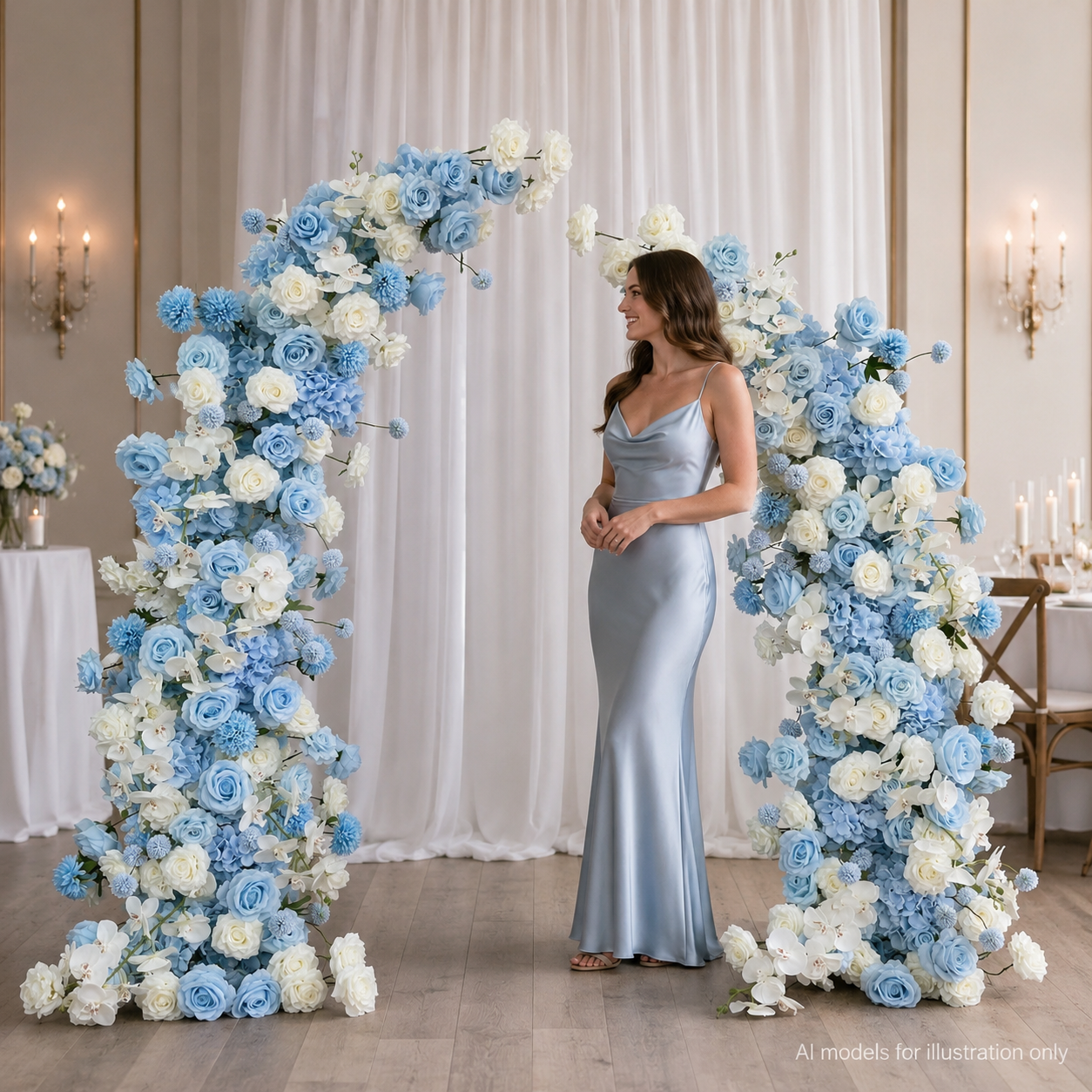 Artificial Flower Arch Set with Stand 5.9FT Wedding Backdrop Decor