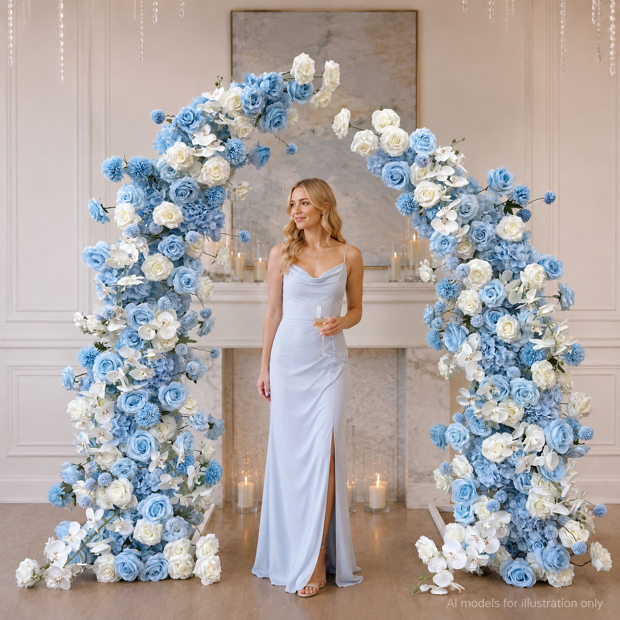 Artificial Flower Arch Set with Stand 5.9FT Wedding Backdrop Decor