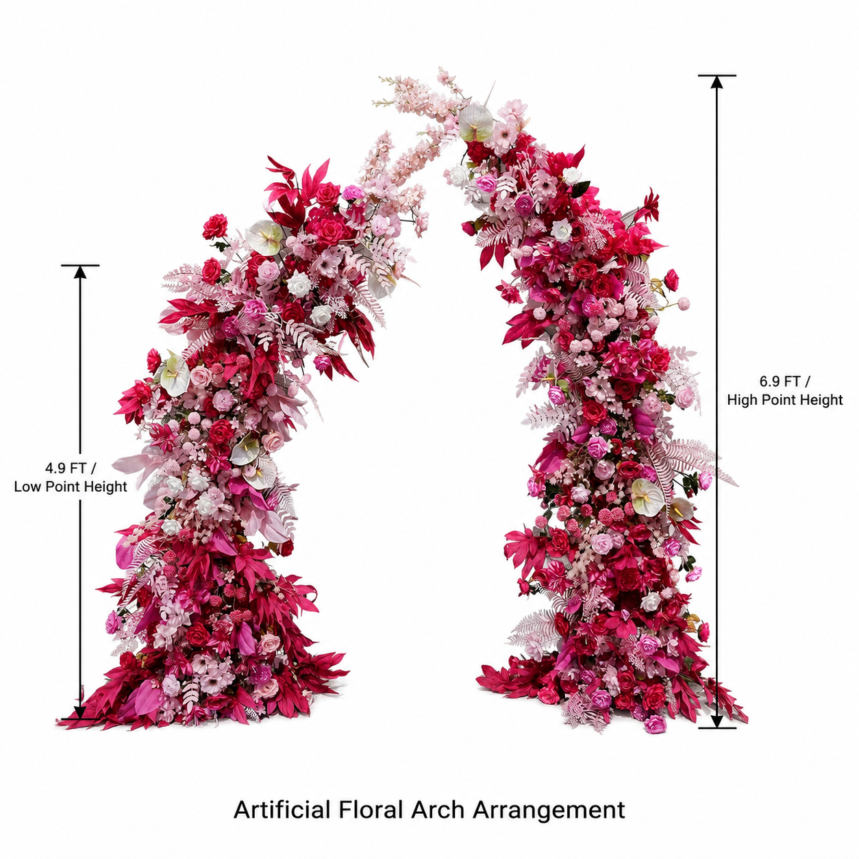 Artificial Flower Arch Set with Stand 5.9FT Wedding Backdrop Decor