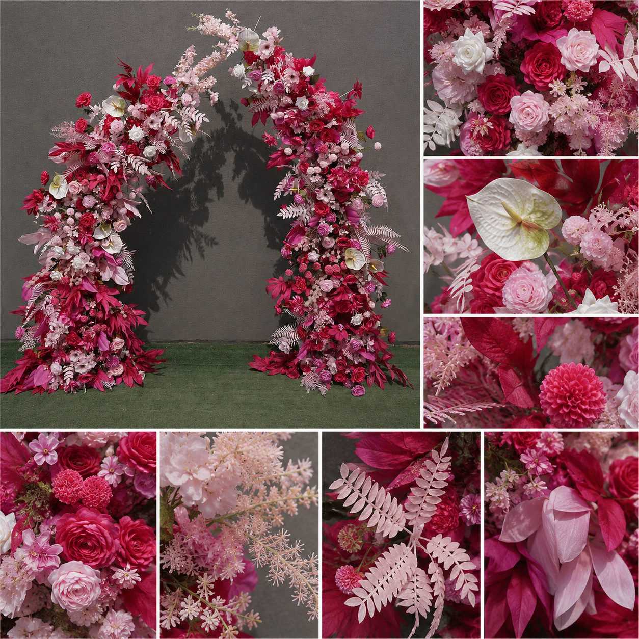 Artificial Flower Arch Set with Stand 5.9FT Wedding Backdrop Decor