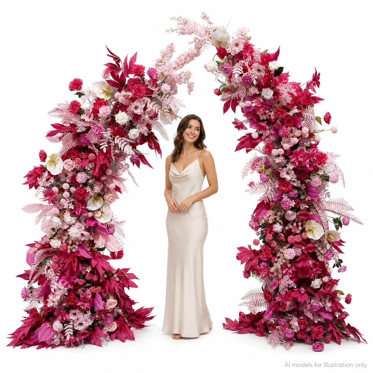Artificial Flower Arch Set with Stand 5.9FT Wedding Backdrop Decor