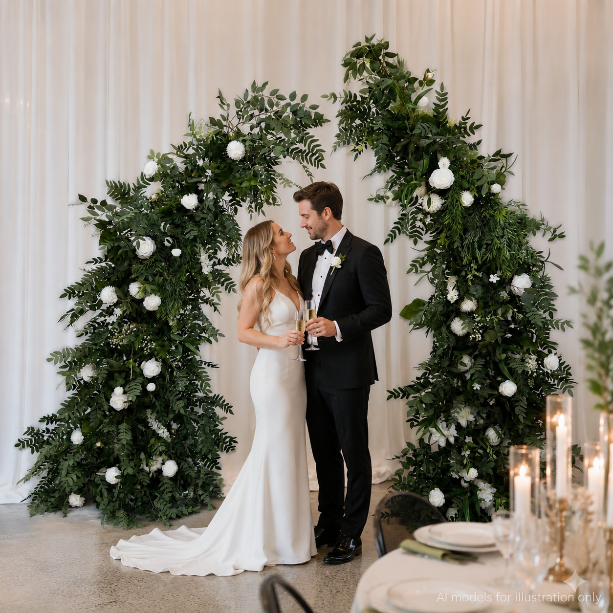 Artificial Flower Arch Set with Stand 5.9FT Wedding Backdrop Decor