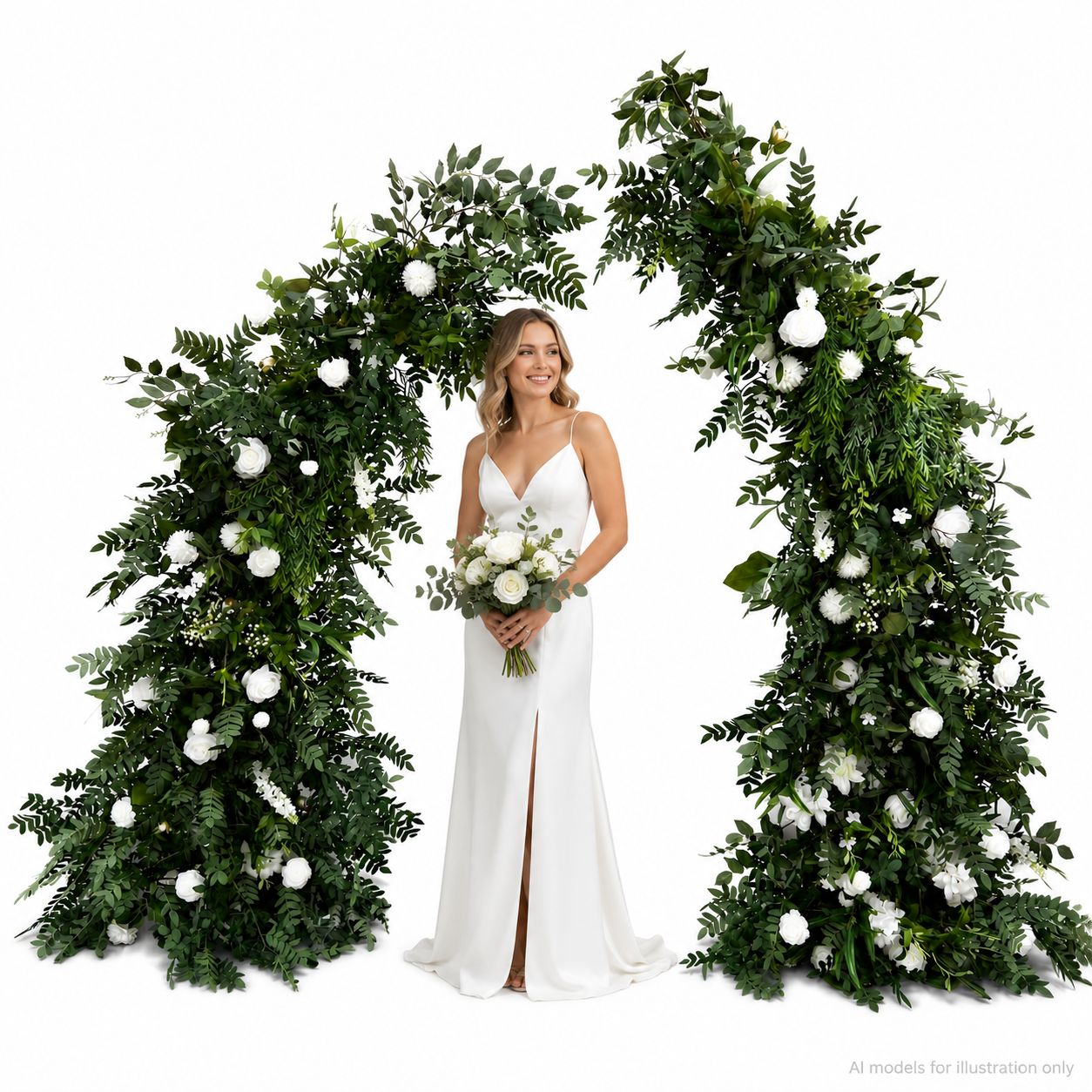 Artificial Flower Arch Set with Stand 5.9FT Wedding Backdrop Decor
