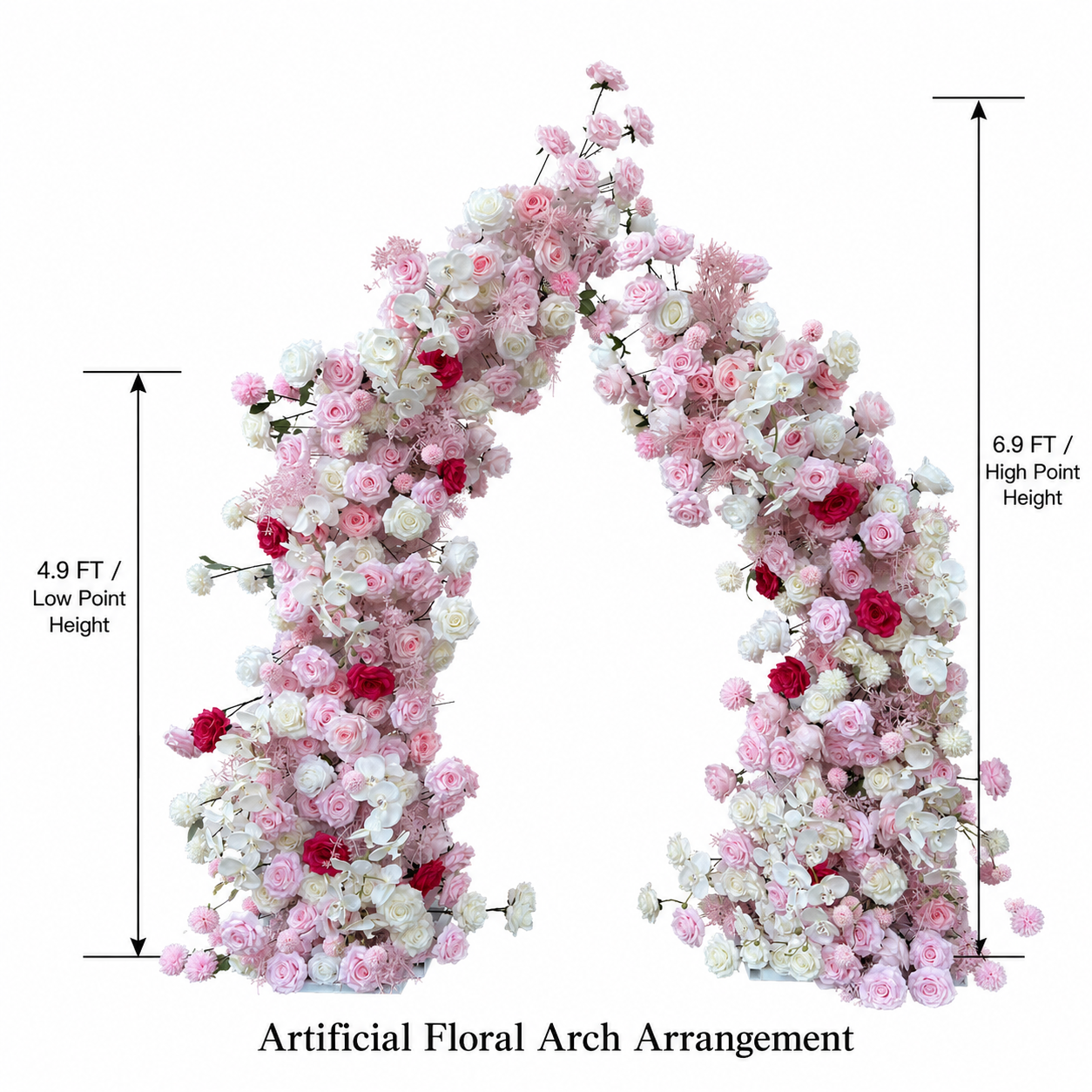 Artificial Flower Arch Set with Stand 5.9FT Wedding Backdrop Decor