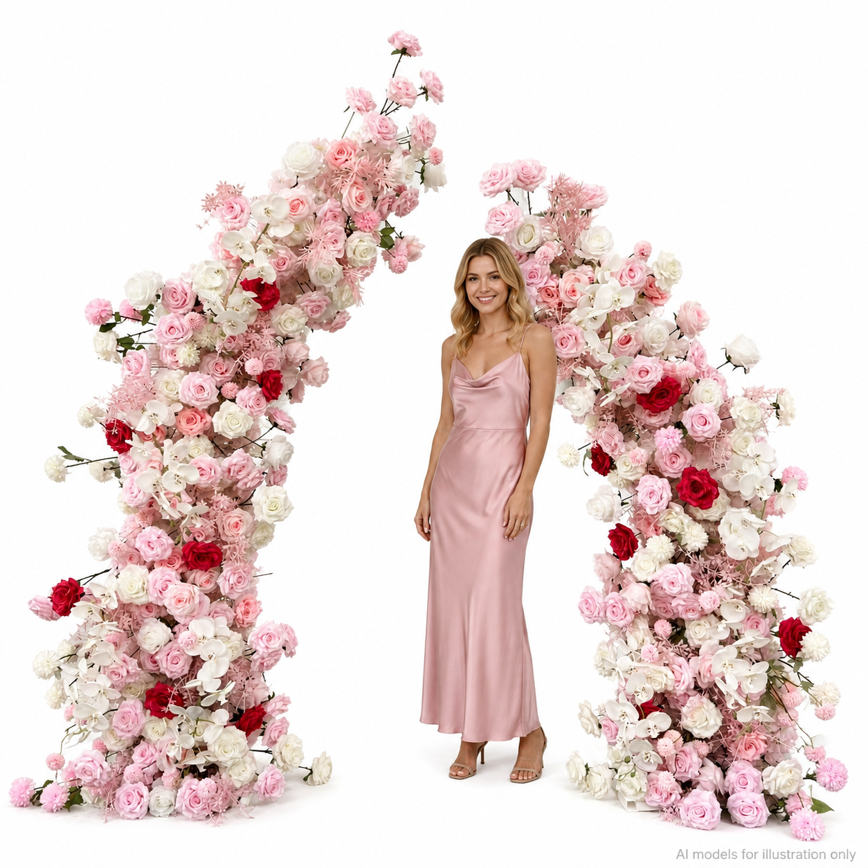 Artificial Flower Arch Set with Stand 5.9FT Wedding Backdrop Decor