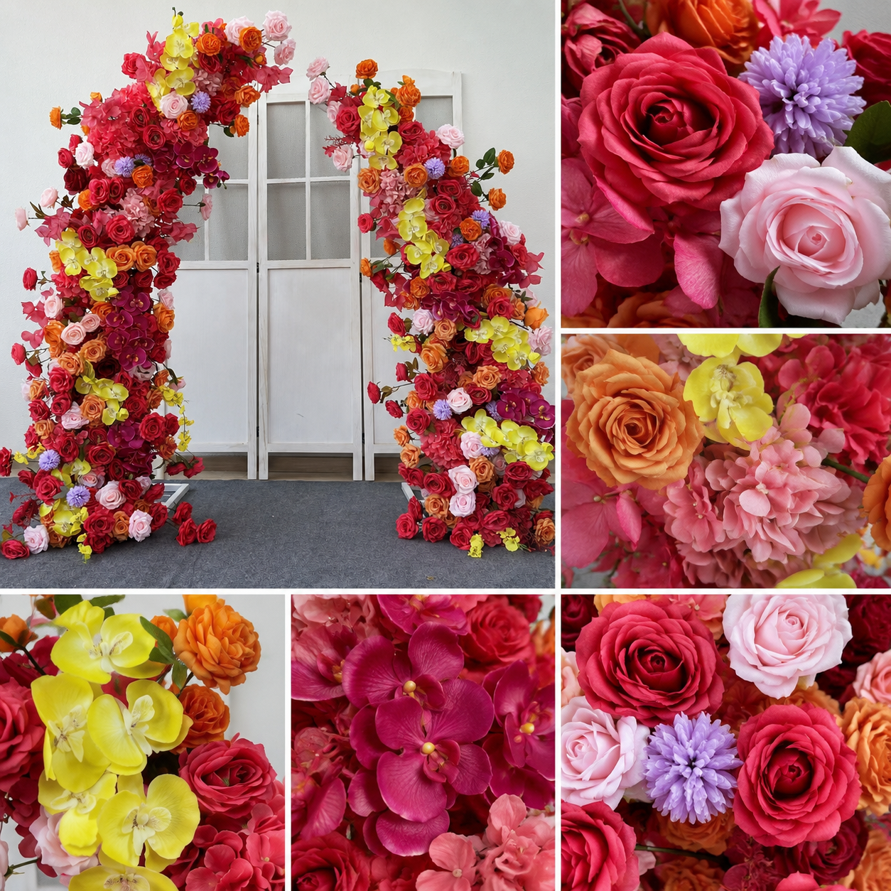 Artificial Flower Arch Set with Stand 5.9FT Wedding Backdrop Decor