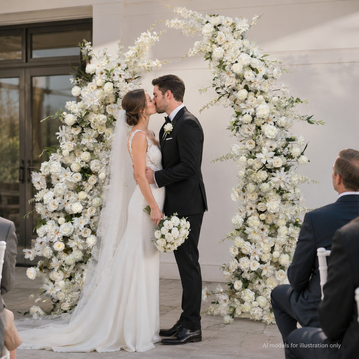 Artificial Flower Arch Set with Stand 5.9FT Wedding Backdrop Decor