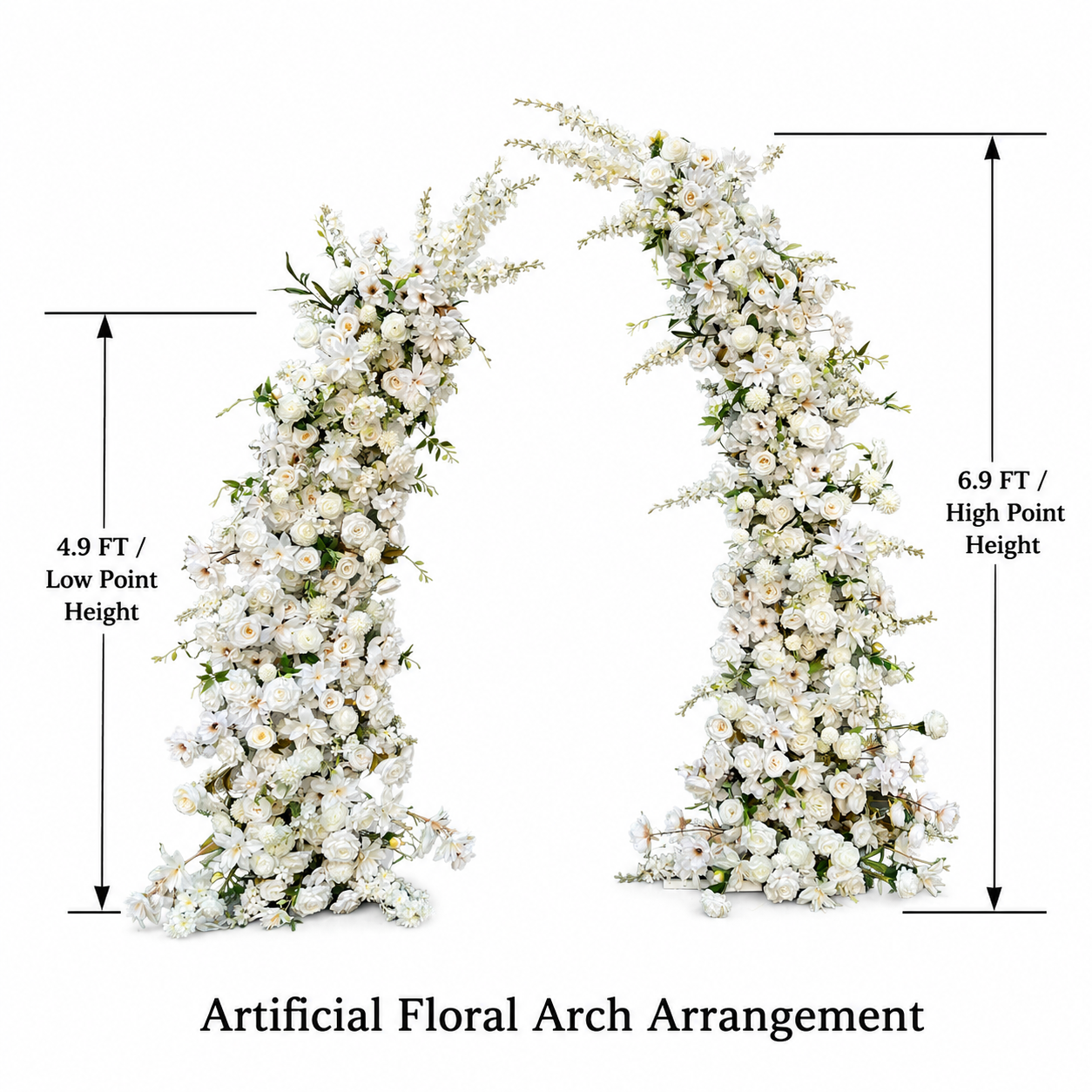 Artificial Flower Arch Set with Stand 5.9FT Wedding Backdrop Decor