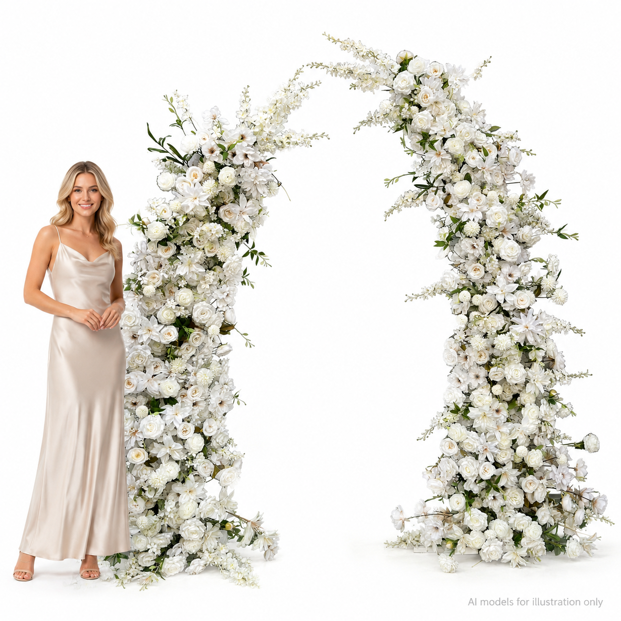 Artificial Flower Arch Set with Stand 5.9FT Wedding Backdrop Decor