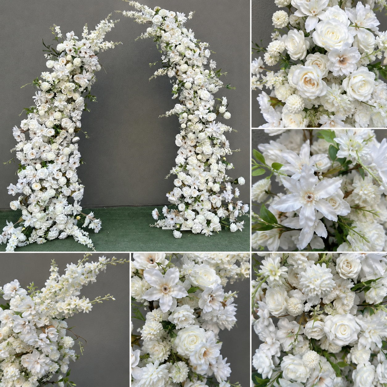 Artificial Flower Arch Set with Stand 5.9FT Wedding Backdrop Decor