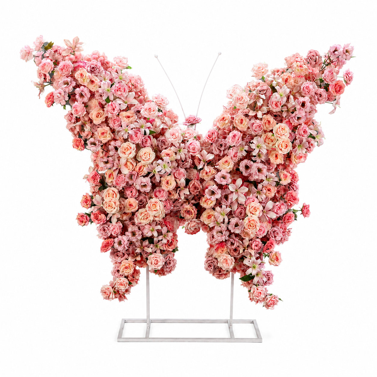 5FT Blush Pink Butterfly Flower Arch, Wedding Backdrop Decor