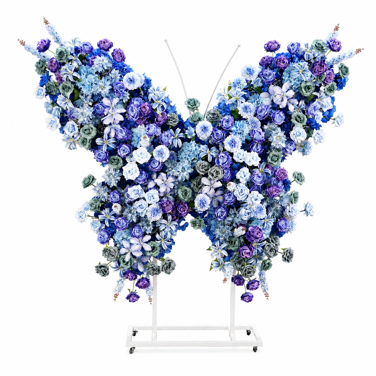 5FT Sky Blue Butterfly Flower Arch, Wedding Backdrop Decor