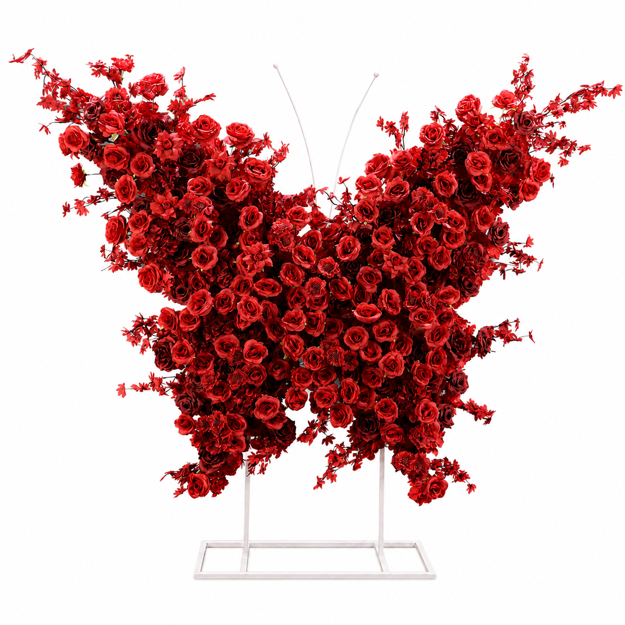 5FT Red Butterfly Flower Arch, Rose Wedding Backdrop Decor