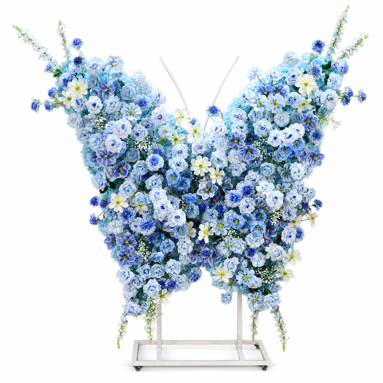 5FT Sky Blue Butterfly Flower Arch, Wedding Backdrop Decor