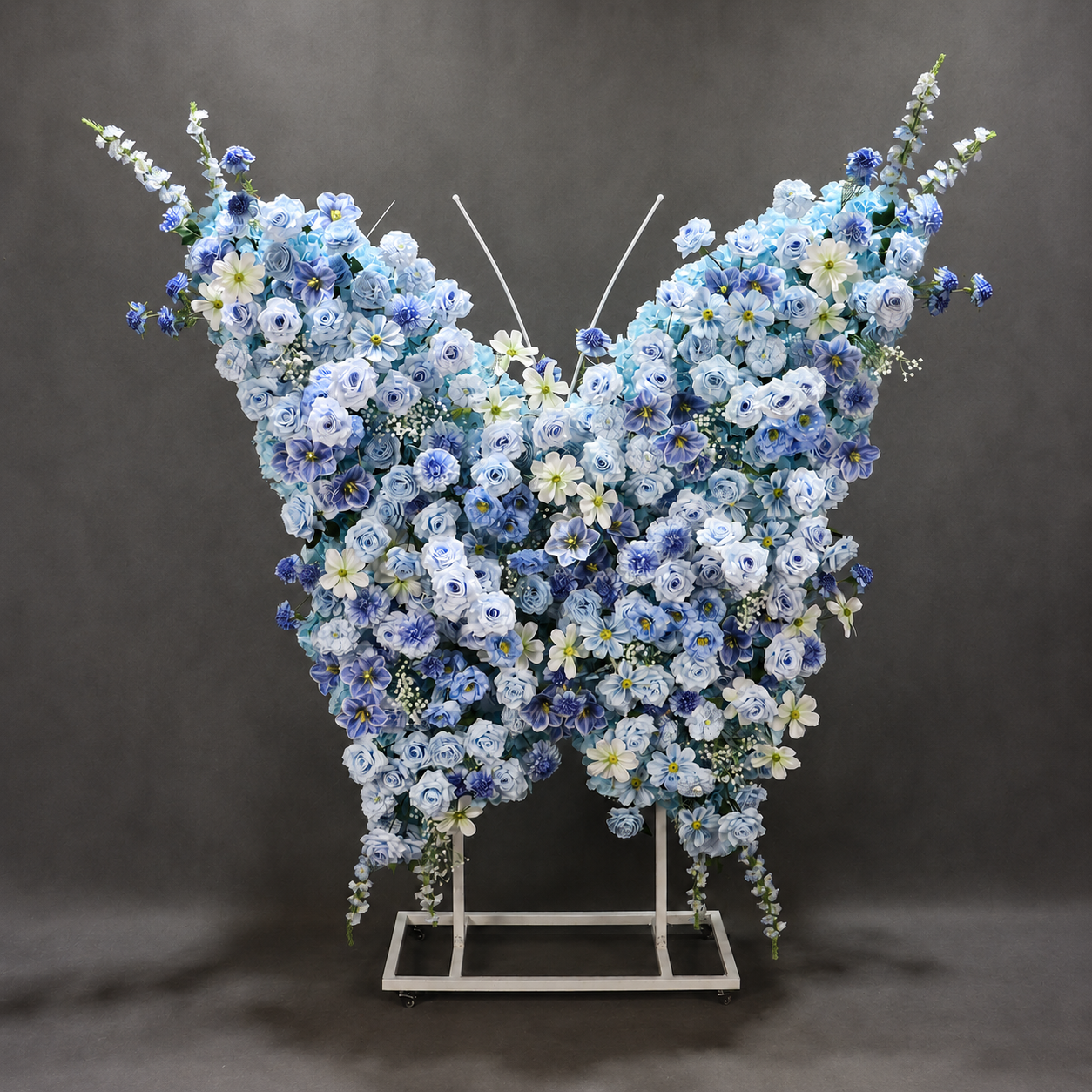 5FT Sky Blue Butterfly Flower Arch, Wedding Backdrop Decor
