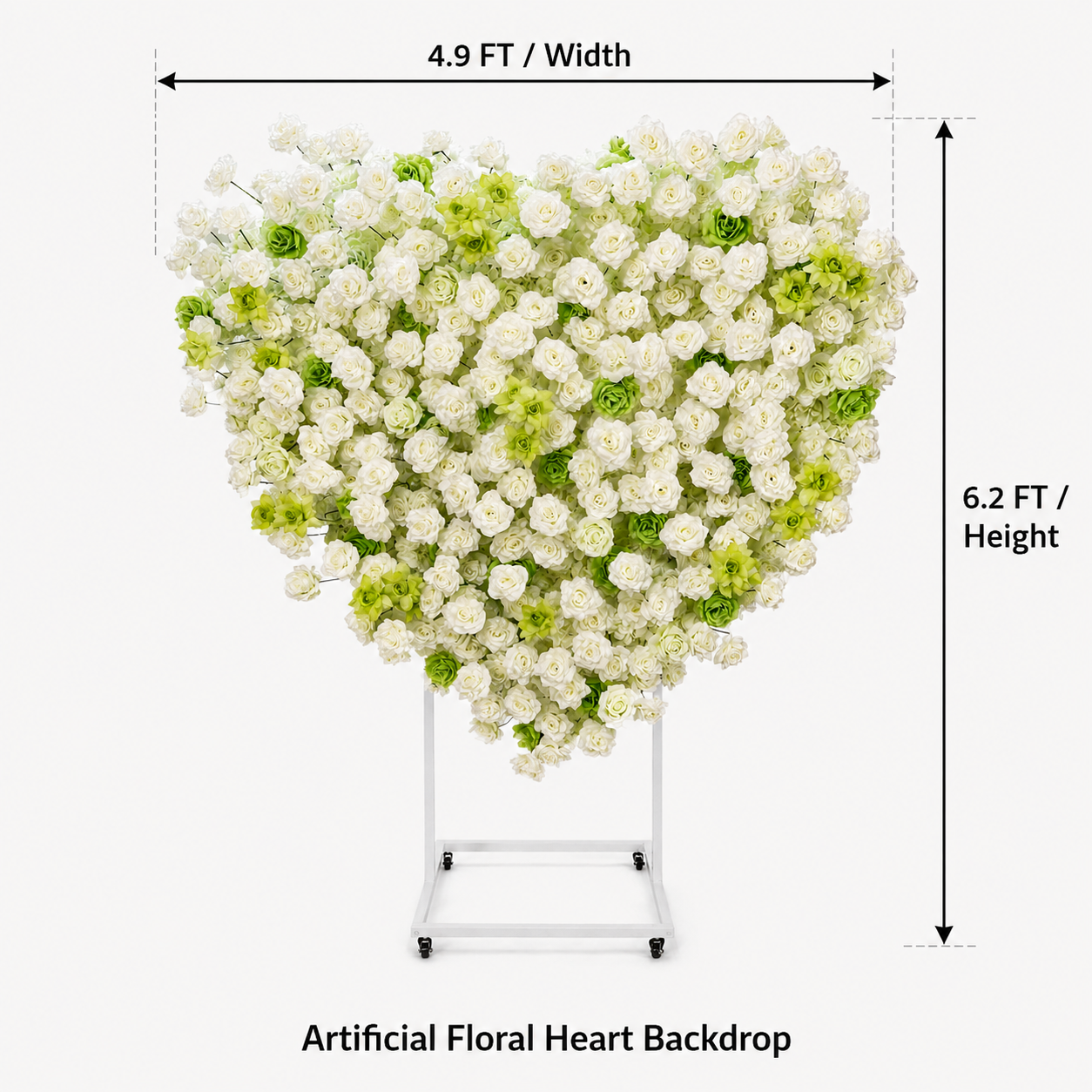 Heart Flower Arch with Stand, Wedding Floral Backdrop Decor
