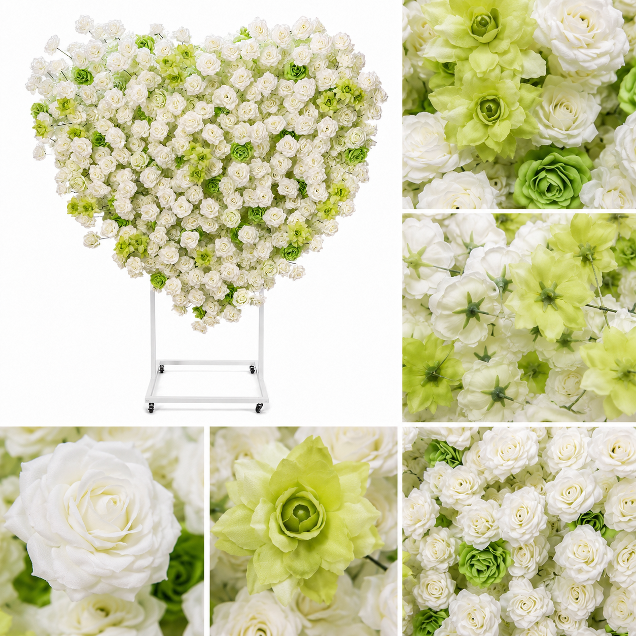 Heart Flower Arch with Stand, Wedding Floral Backdrop Decor