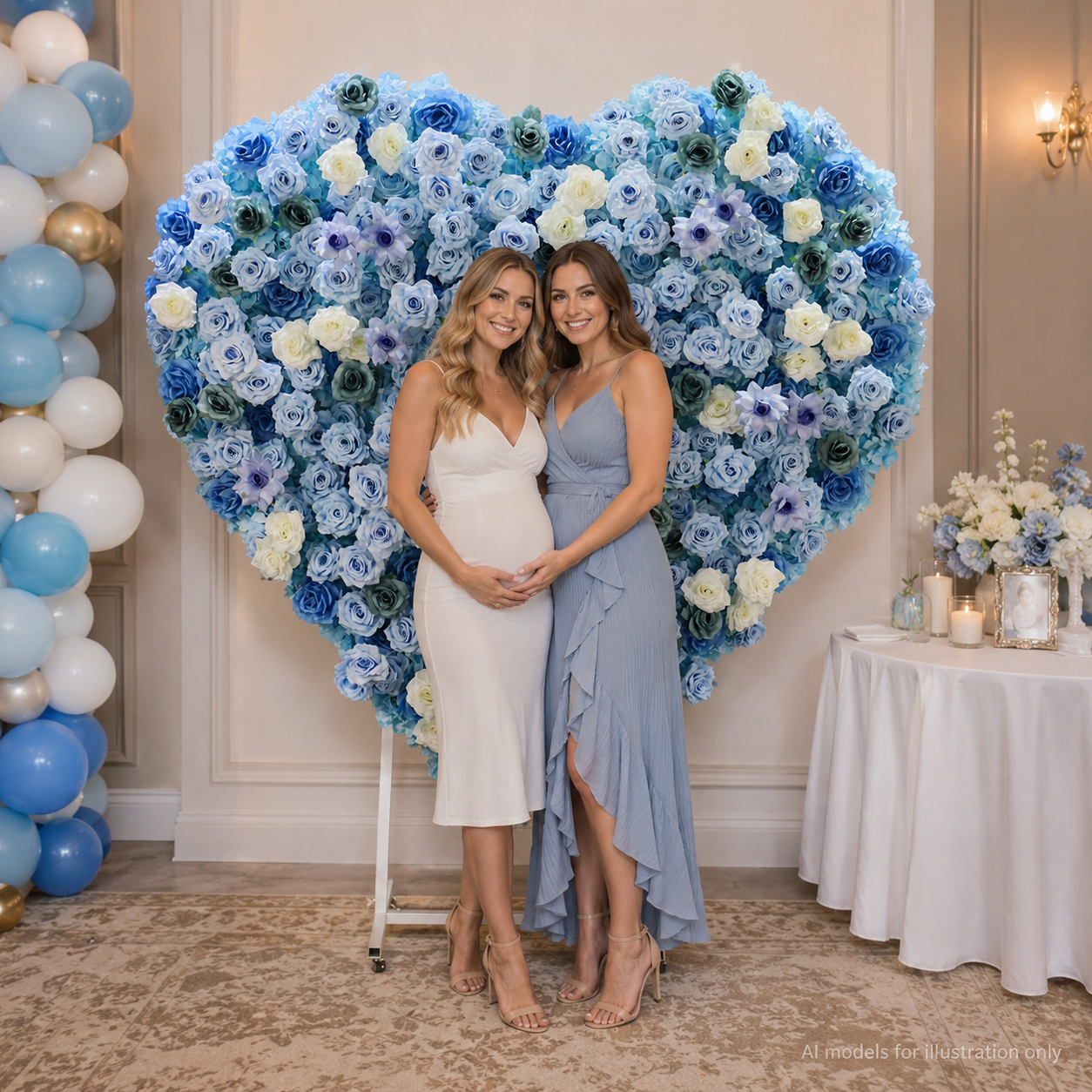 Heart Flower Arch with Stand, Wedding Floral Backdrop Decor