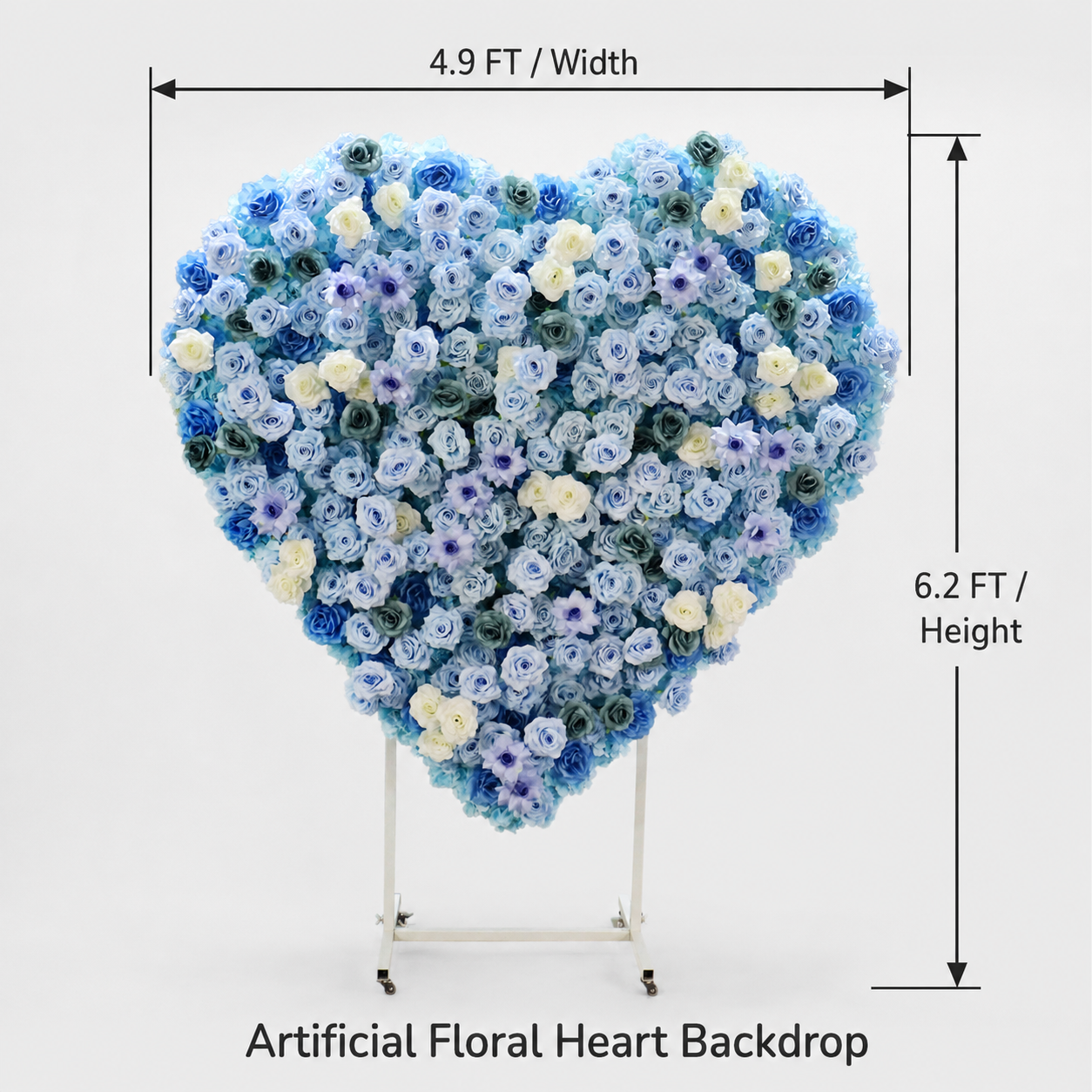 Heart Flower Arch with Stand, Wedding Floral Backdrop Decor