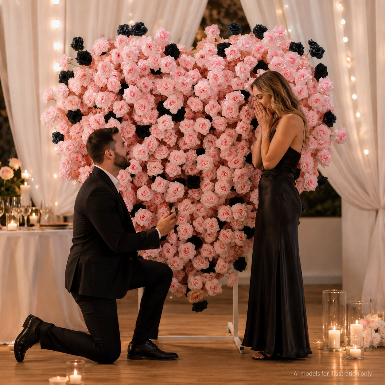 Heart Flower Arch with Stand, Wedding Floral Backdrop Decor