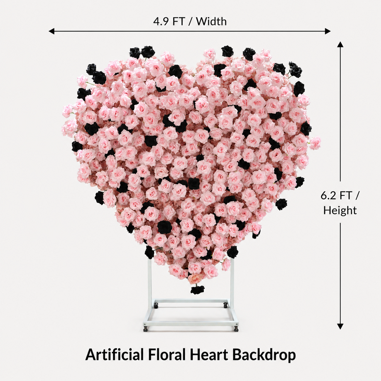 Heart Flower Arch with Stand, Wedding Floral Backdrop Decor