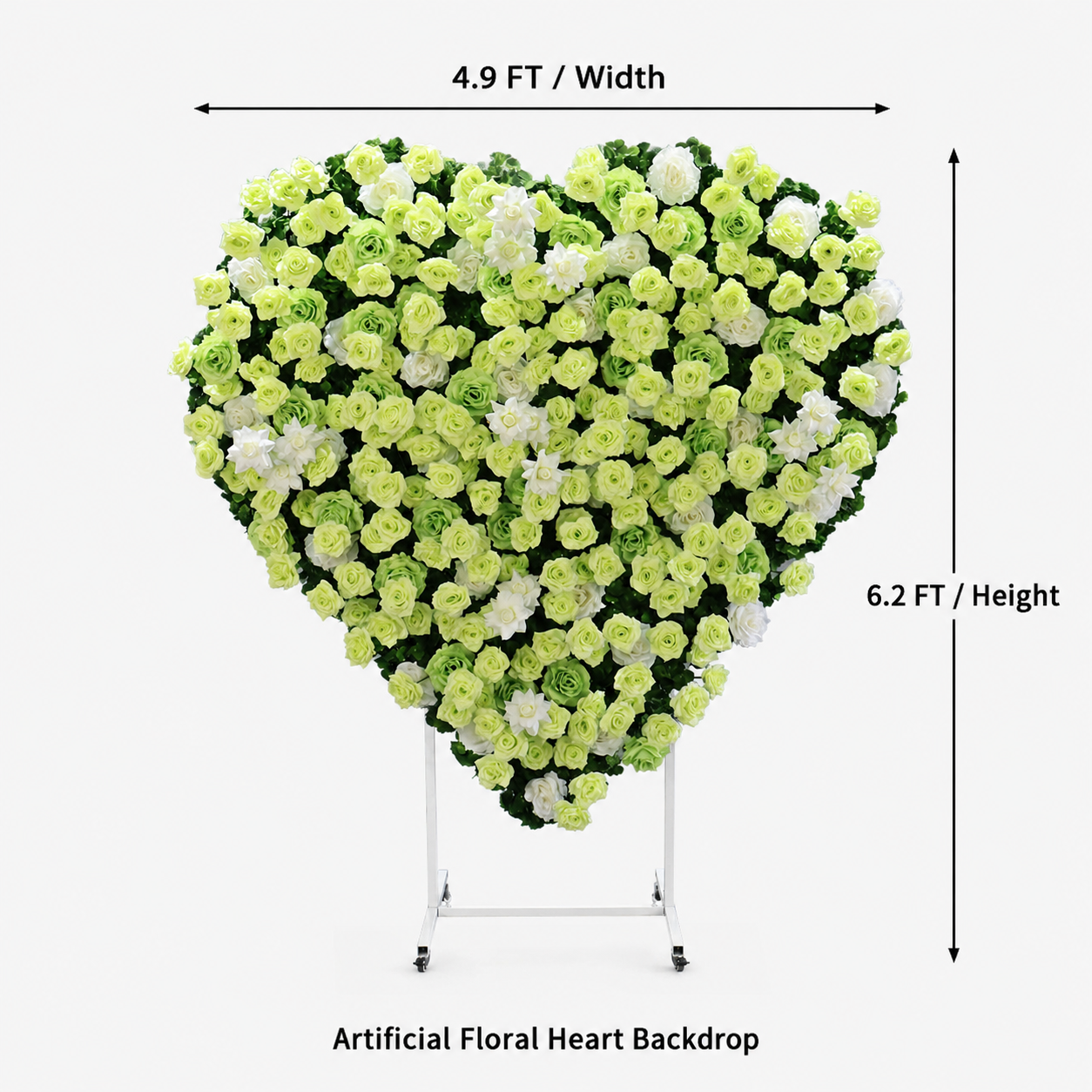 Heart Flower Arch with Stand, Wedding Floral Backdrop Decor