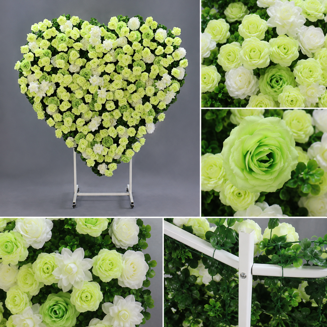 Heart Flower Arch with Stand, Wedding Floral Backdrop Decor