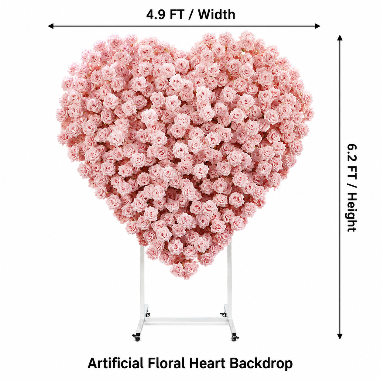 Heart Flower Arch with Stand, Wedding Floral Backdrop Decor