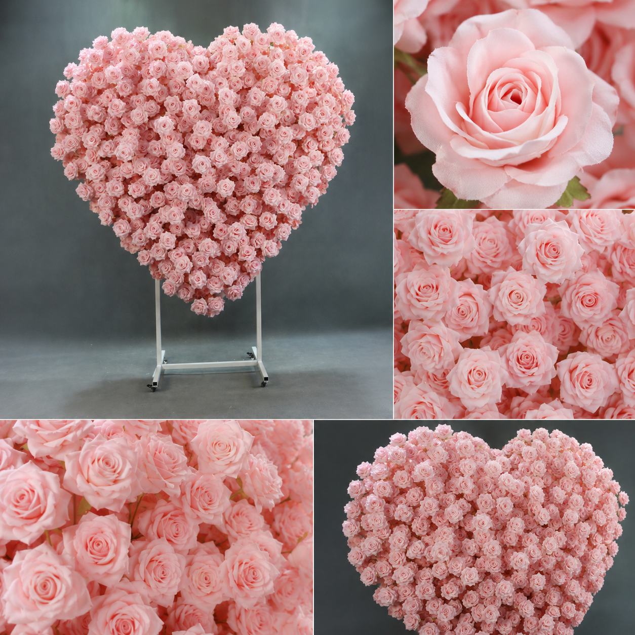 Heart Flower Arch with Stand, Wedding Floral Backdrop Decor