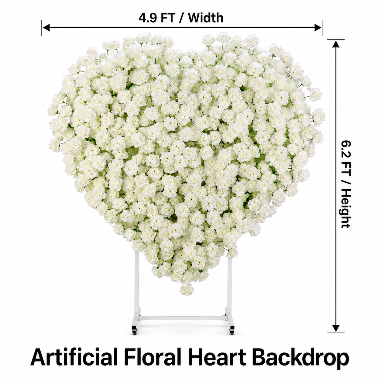 Heart Flower Arch with Stand, Wedding Floral Backdrop Decor