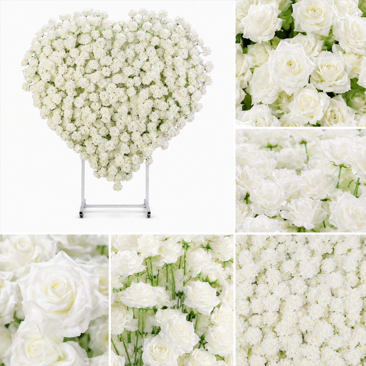 Heart Flower Arch with Stand, Wedding Floral Backdrop Decor