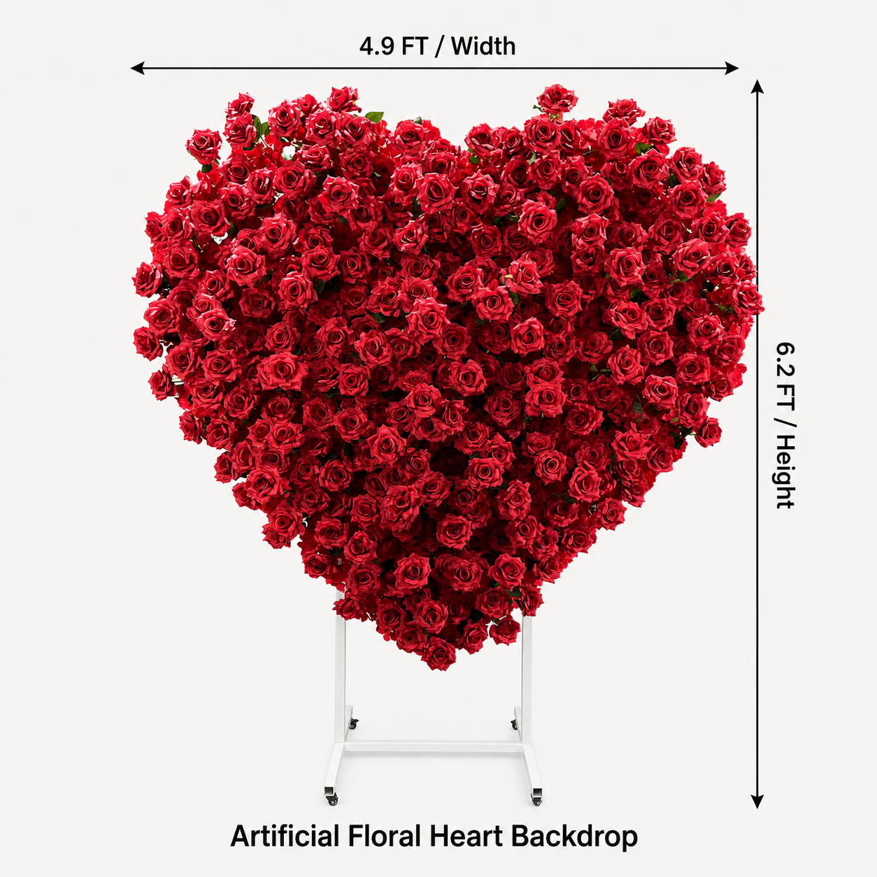Heart Flower Arch with Stand, Wedding Floral Backdrop Decor