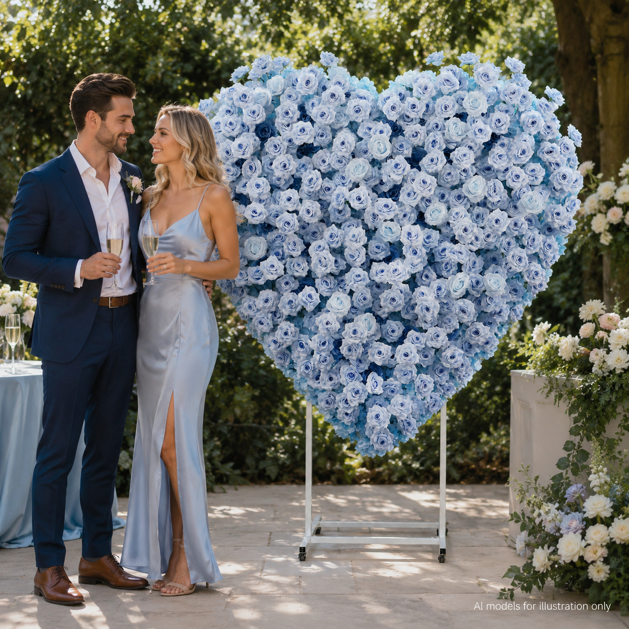 Heart Flower Arch with Stand, Wedding Floral Backdrop Decor