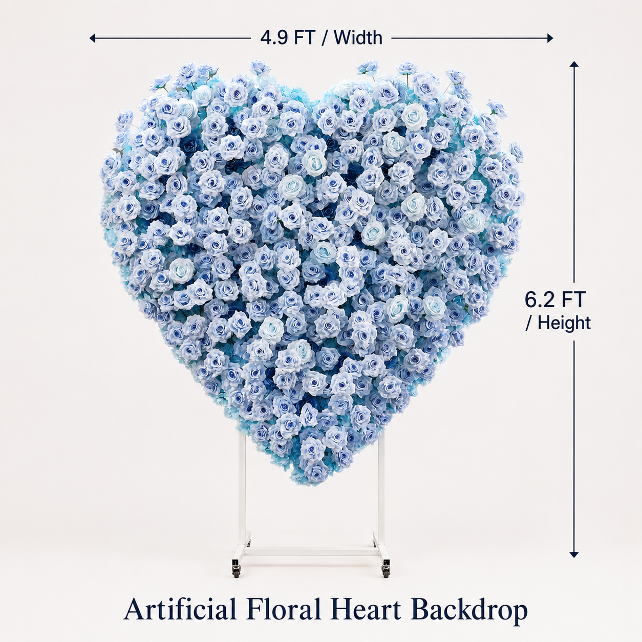 Heart Flower Arch with Stand, Wedding Floral Backdrop Decor