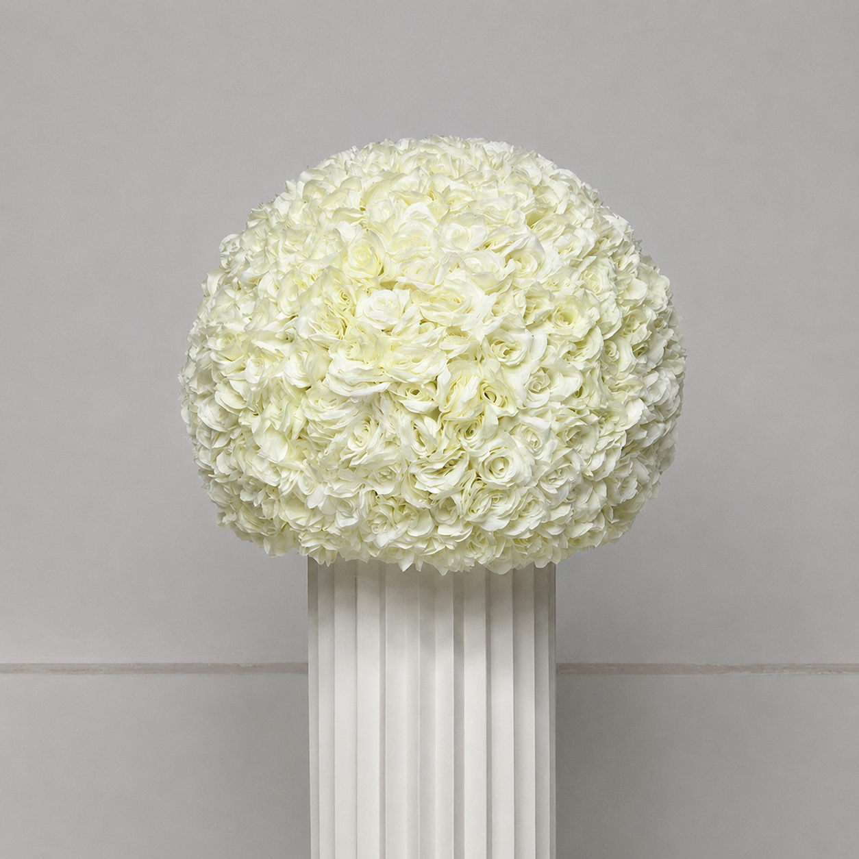 Artificial Rose Flower Ball, Wedding Arch Decor, Ivory White, 40CM