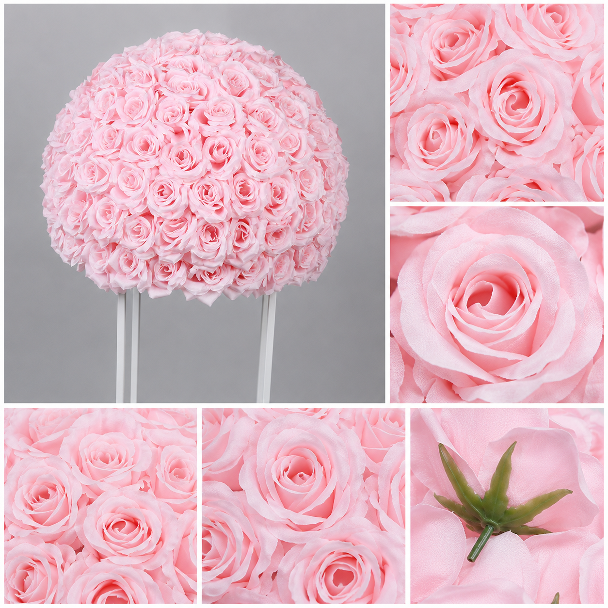 Artificial Rose Flower Ball, Wedding Arch Decor, Hot Pink, 40CM