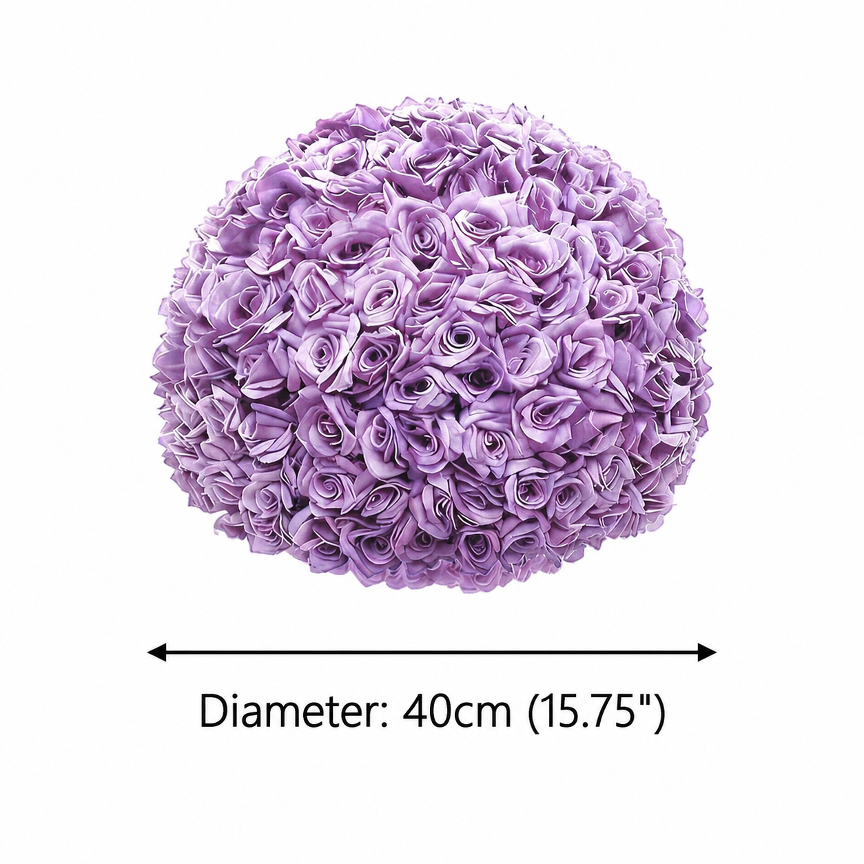 Artificial Rose Flower Ball, Wedding Arch Decor, Lavender, 40CM