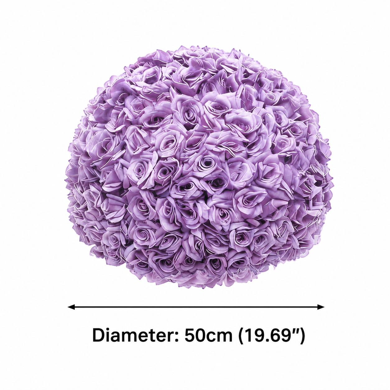 Artificial Rose Flower Ball, Wedding Arch Decor, Lavender, 50CM