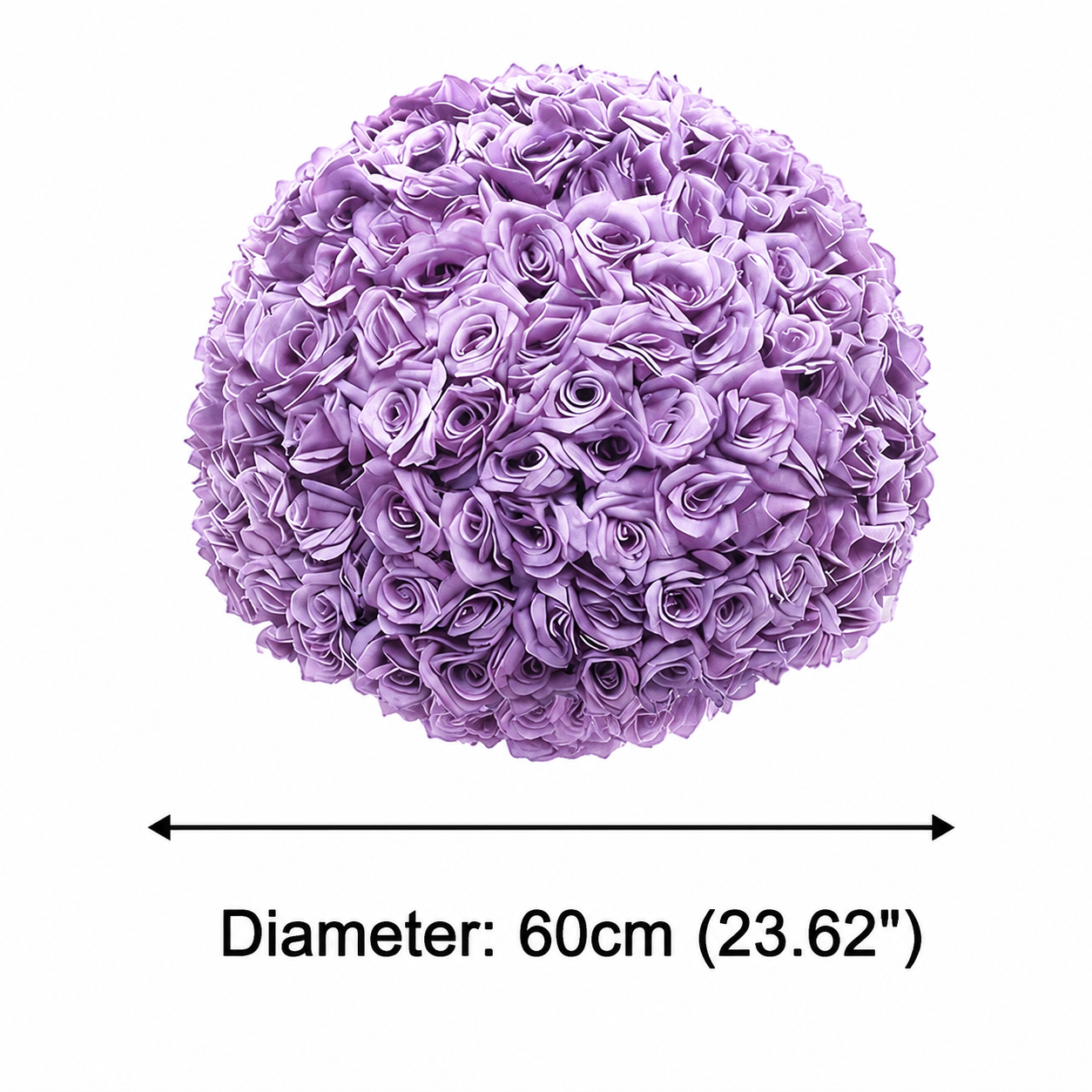 Artificial Rose Flower Ball, Wedding Arch Decor, Lavender, 60CM
