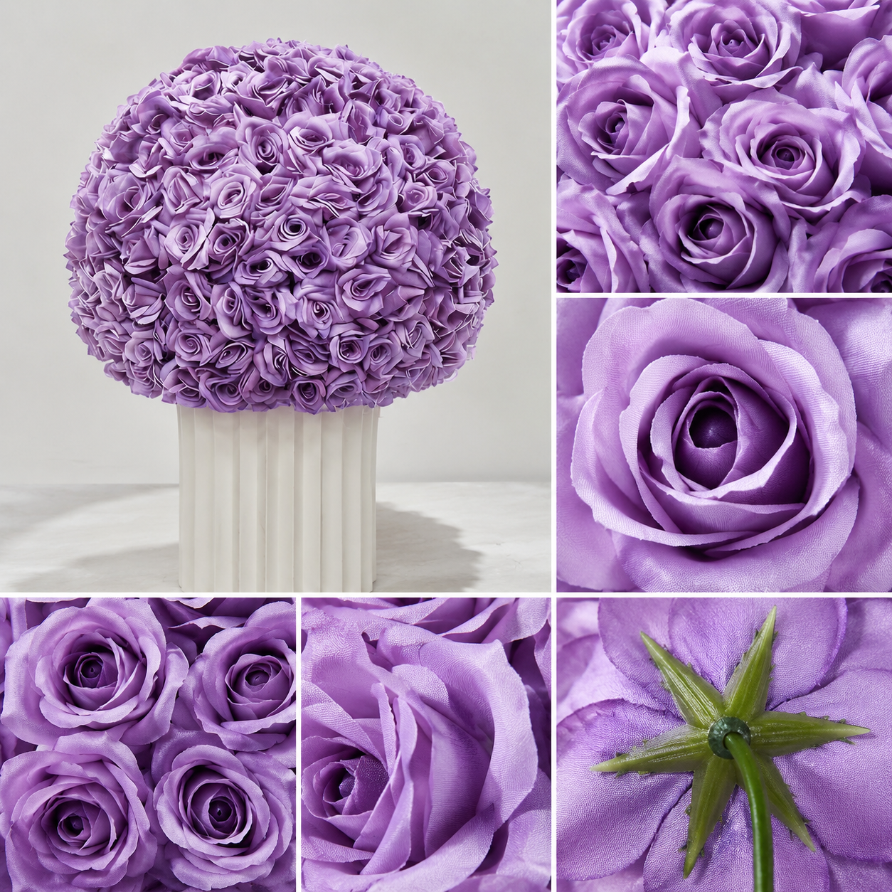 Artificial Rose Flower Ball, Wedding Arch Decor, Lavender, 40CM