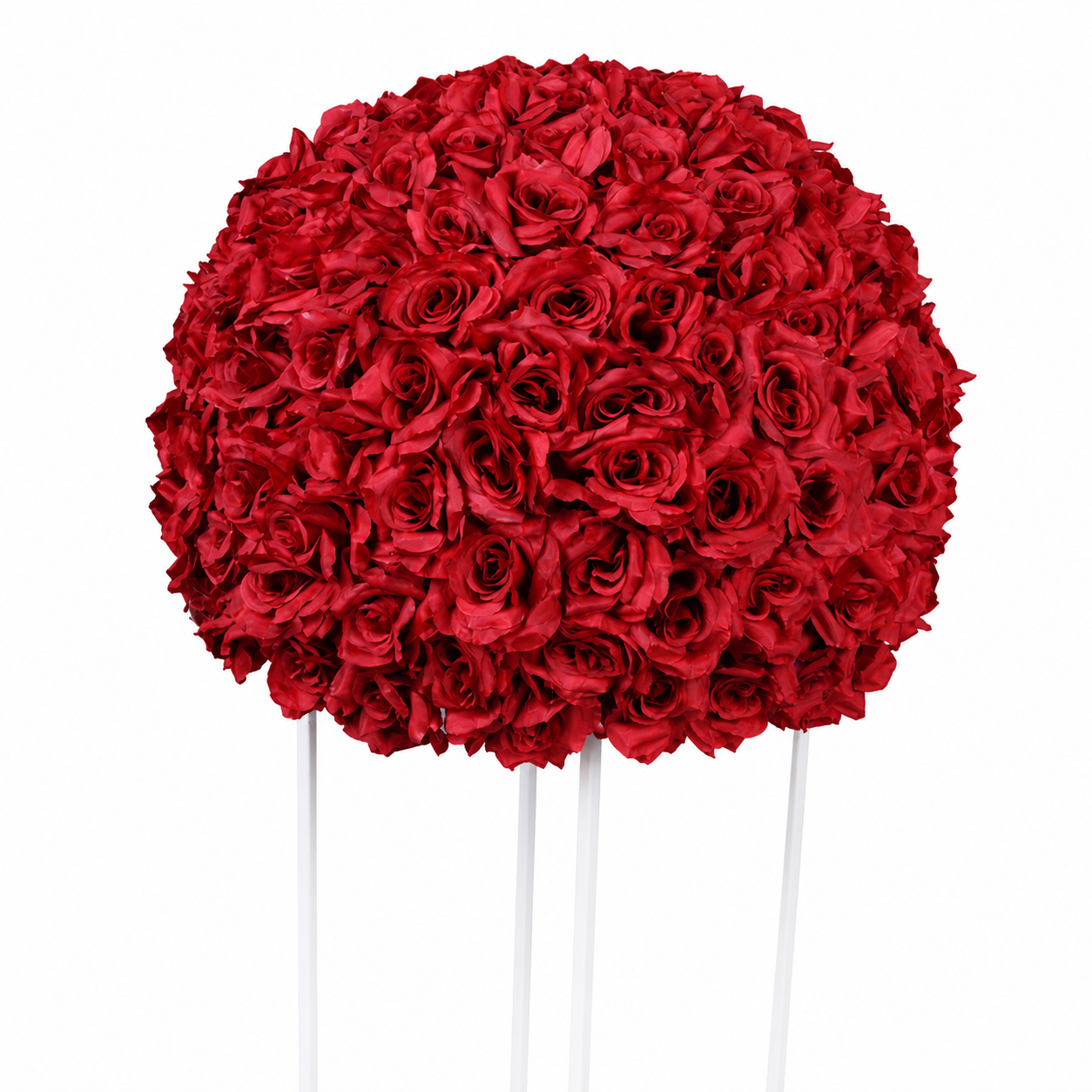  Artificial Rose Flower Ball, Wedding Arch Decor, Dark Red, 60CM