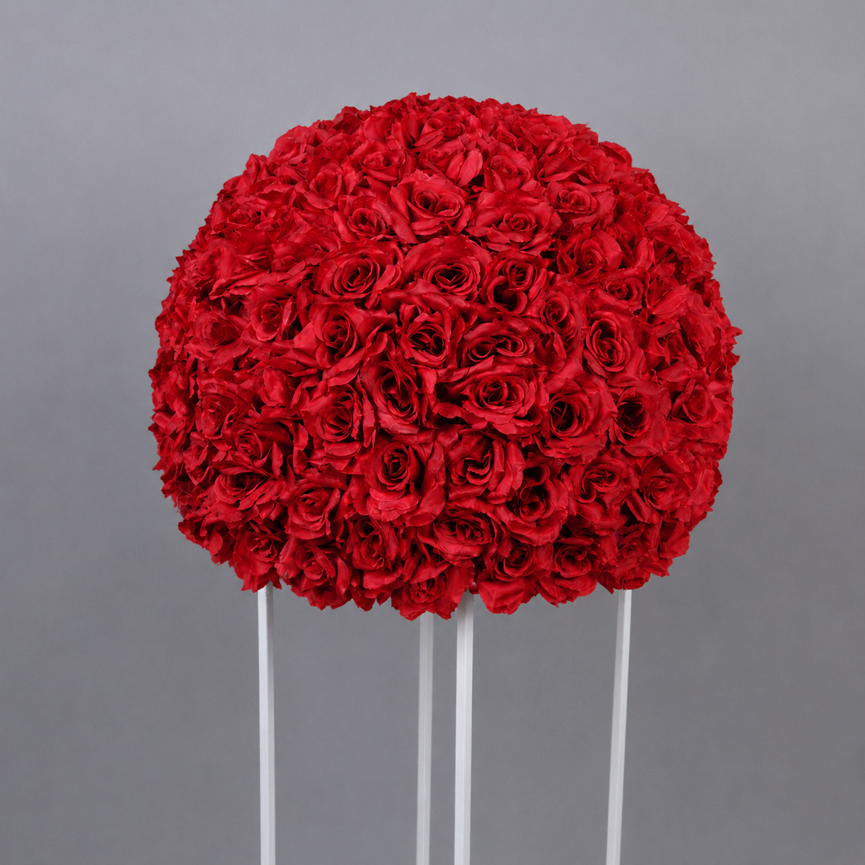  Artificial Rose Flower Ball, Wedding Arch Decor, Dark Red, 60CM