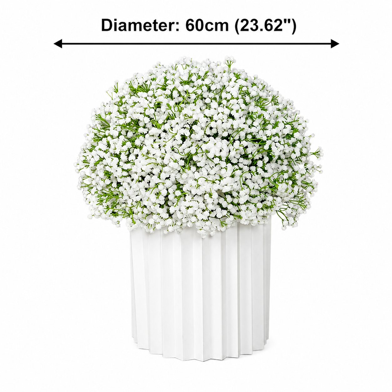 Baby's Breath Floral Dome for Wedding Arch Decor, 23.62 IN