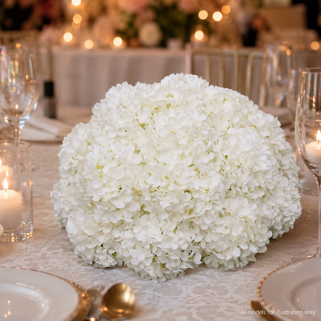Artificial Hydrangea Half Ball, Wedding Arch Decor Diameter 19.69 in / 50 cm